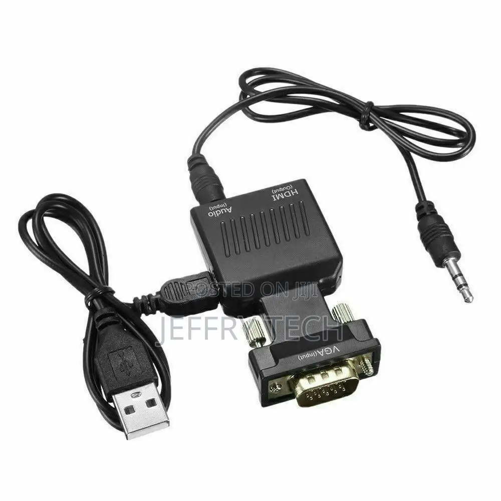 VGA to HDMI Adapter (Male to Female) With Audio Support 1080