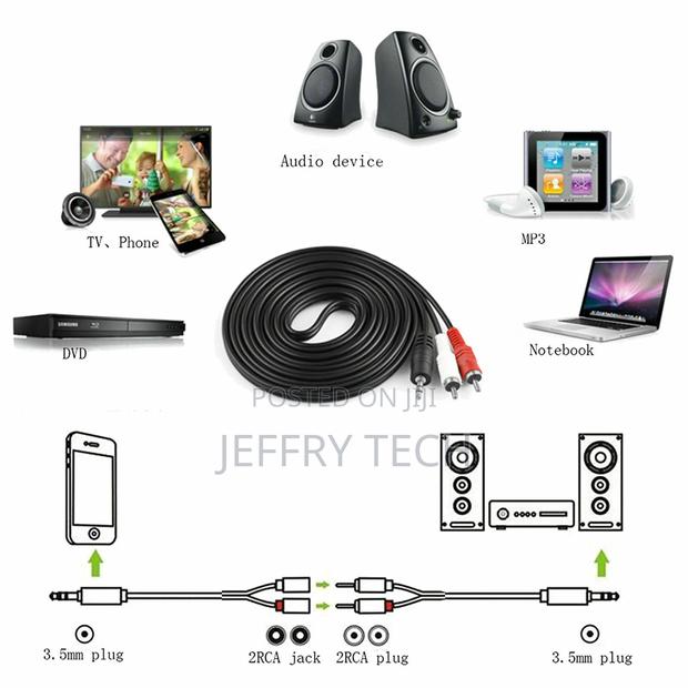 Aux to 3.5mm Adapter Cable Male to 2 RCA Y Audio Jack for Ip