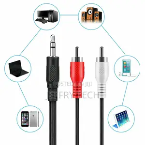 Aux to 3.5mm Adapter Cable Male to 2 RCA Y Audio Jack for Ip