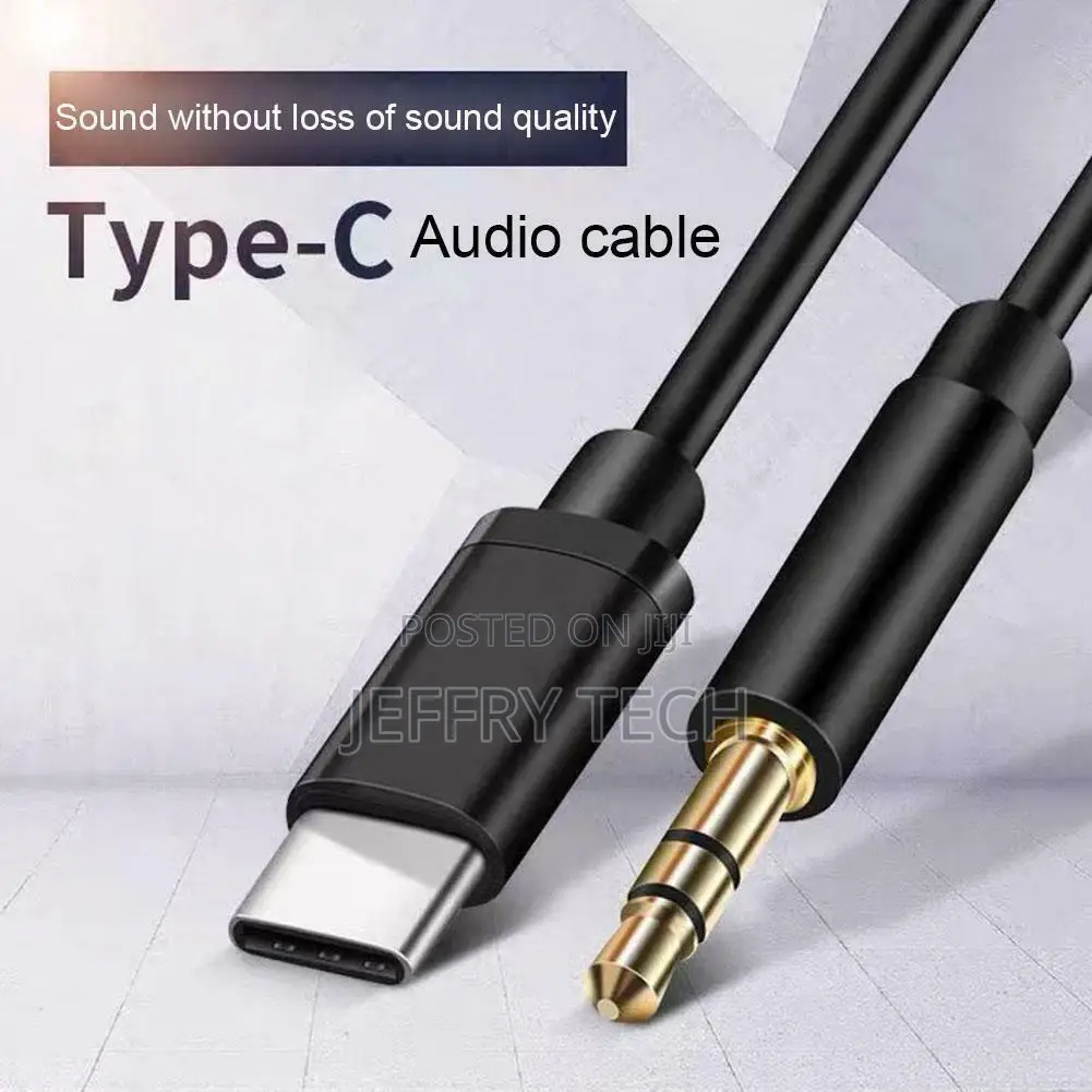 Type-C USB-C to 3.5mm Male Audio Jack AUX Cable Adaptor For