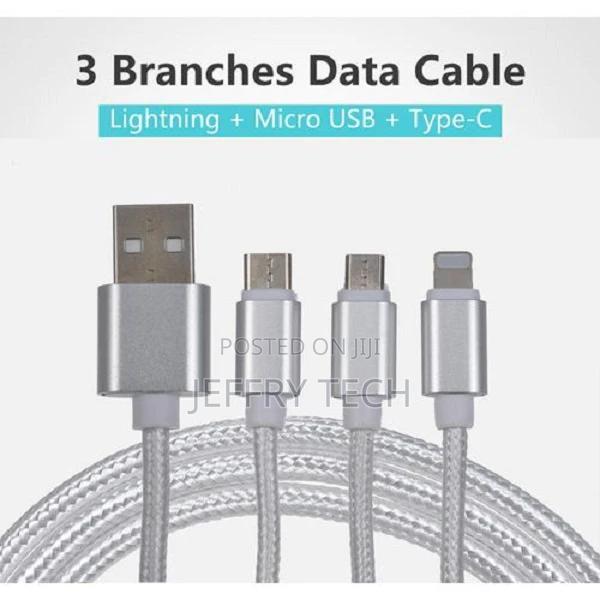 USB 2.0 to Micro USB + Type C + Lightning Cable Sync - main view