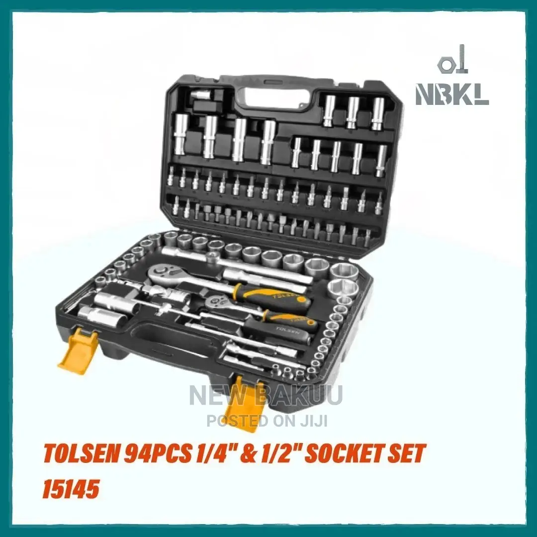 Tolsen 94pcs 1/4" 1/2" Socket Set 15145
