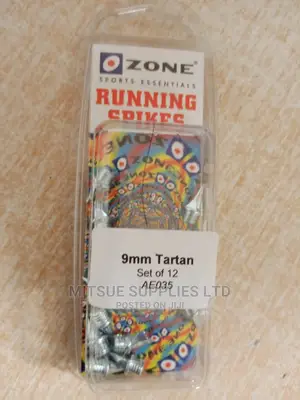 Zone Athletic Spike Nails 9mm Tartan (Ser of 12)