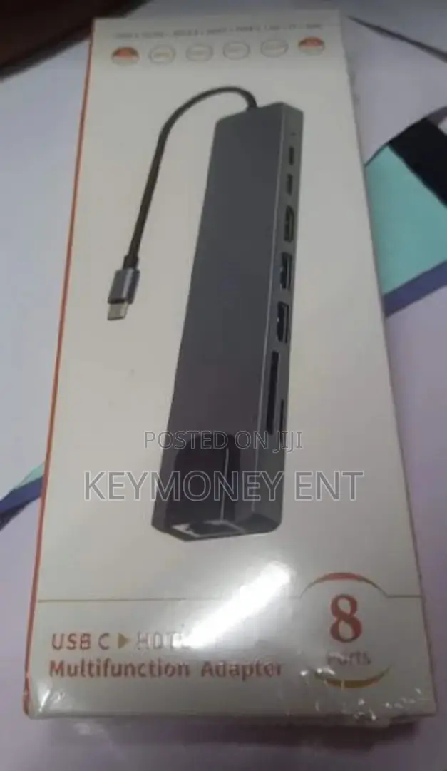 8 in 1 USB Type C Lan USB SD Card Adapter