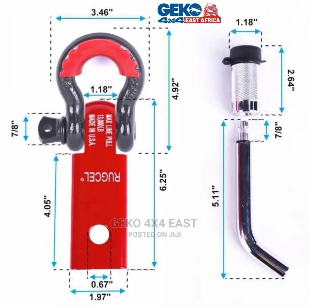 Hitch Receiver, 2" D Shackle Hitch Receiver