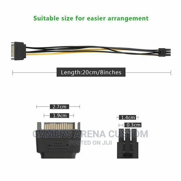 15pin Sata Power to 6pin Pci-E Pci Express Adapter Cable - thumbnail 4
