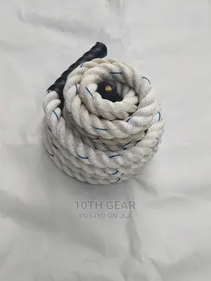 Battle Rope White 9 Meters Sports/Gym/Home