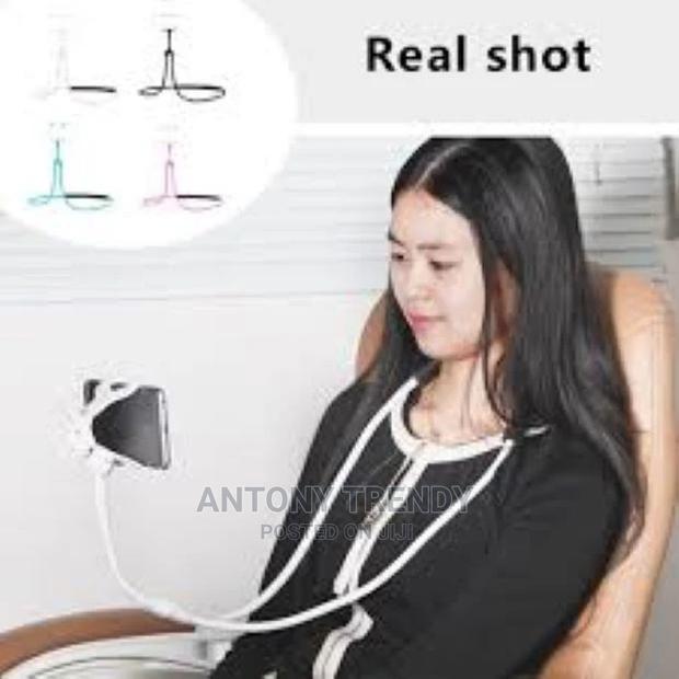 Black Lazy Neck Holder for Mobile Phone Tablet - thumbnail 2