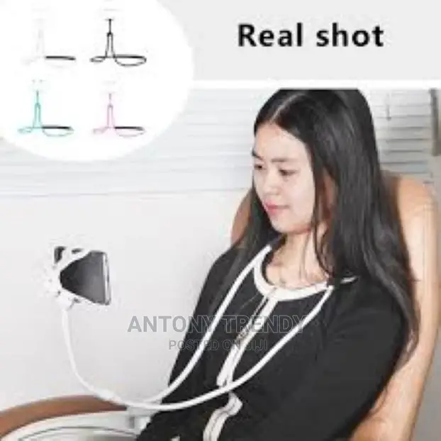 Black Lazy Neck Holder for Mobile Phone Tablet