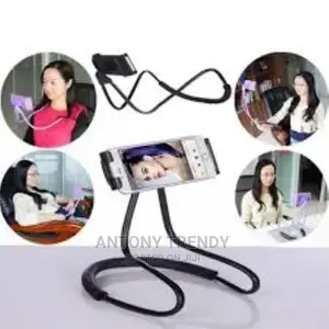 Stylish Lazy Neck Mobile Phone Holder - Black