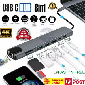 3/6/7/8 in 1 USB-C HUB Type-C Adapter Macbook/Windows Multi