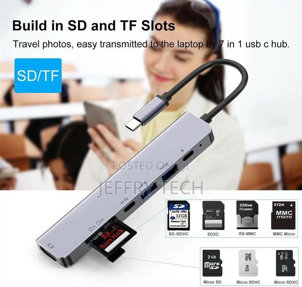 3/6/7/8 in 1 USB-C HUB Type-C Adapter Macbook/Windows Multi - thumbnail 3