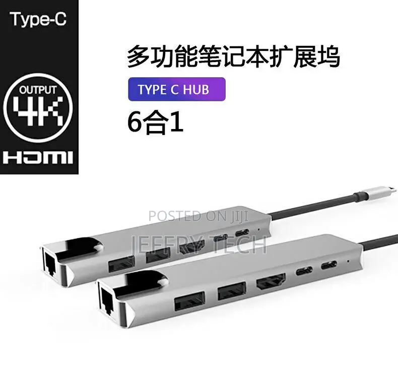 6 in 1 USB-C HUB Type-C USB Adapter Dock Macbook Pro Multi 3