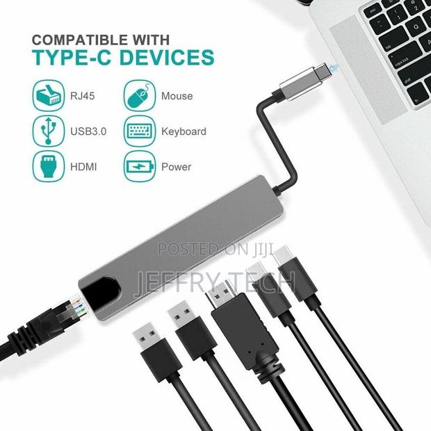6 in 1 USB-C HUB Type-C USB Adapter Dock Macbook Pro Multi 3 - thumbnail 4