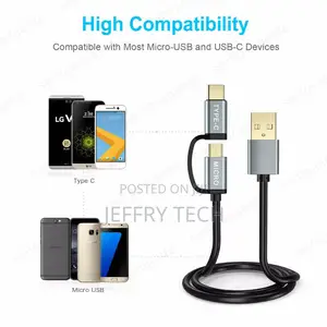 2in1 USB Type C Micro USB Cable Fast Charge USB-C Phon