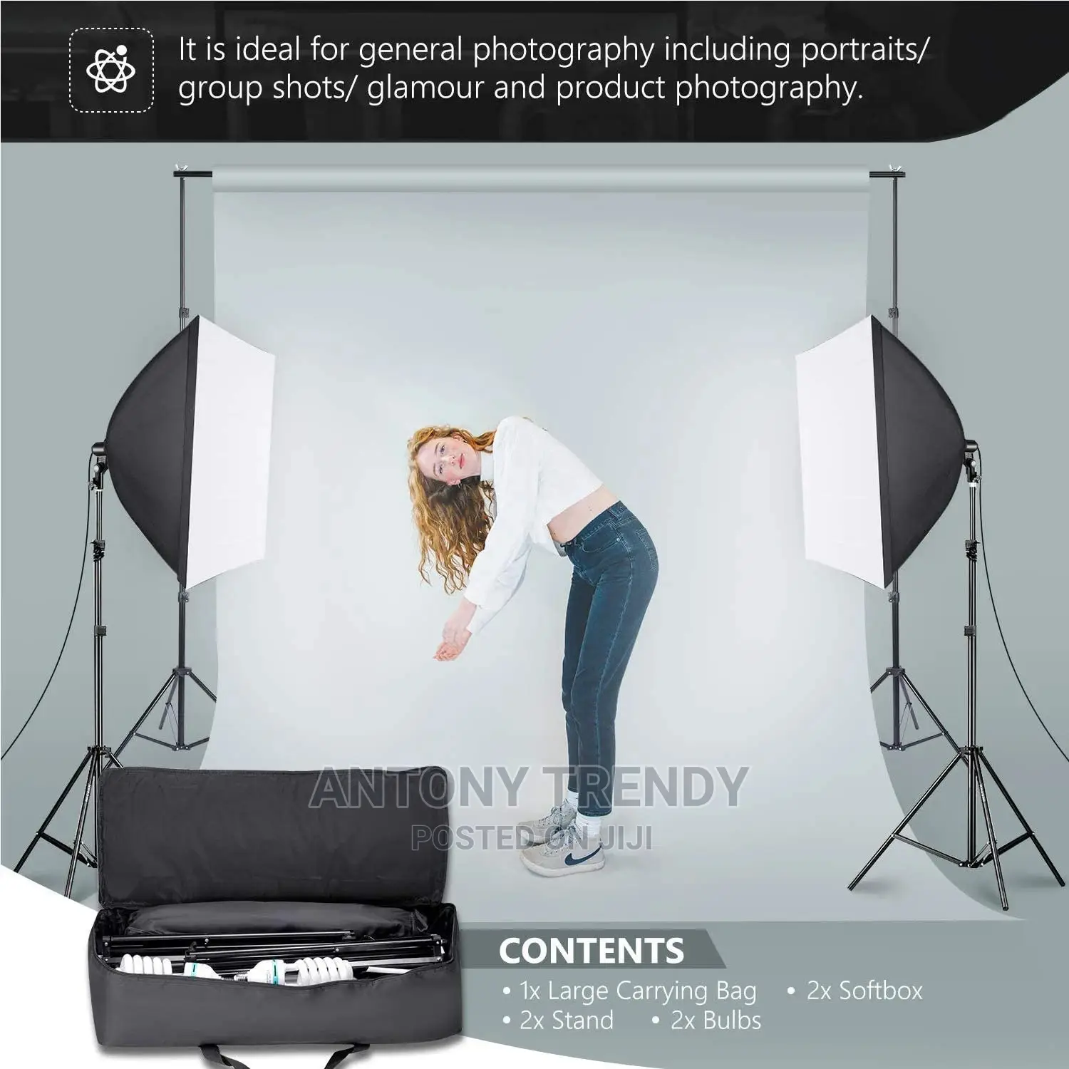 E27 Lighting With Stand and Softbox