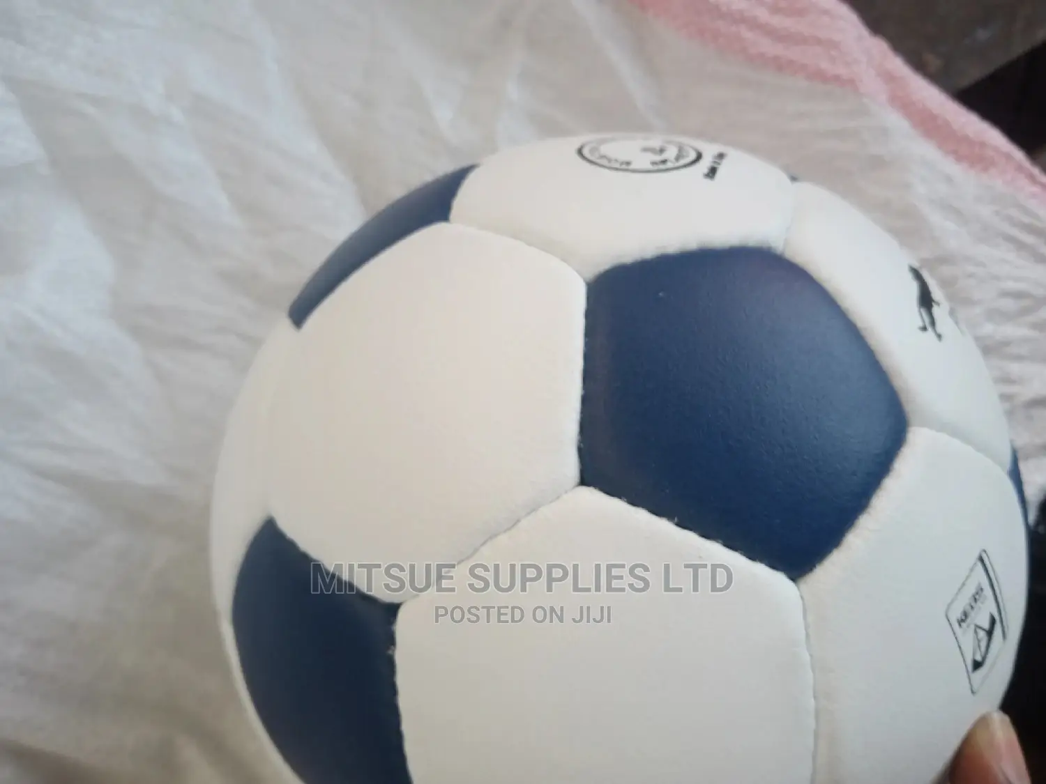 Leather Football Size 5 White/Blue