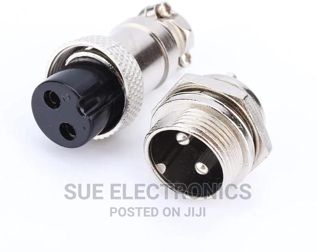 2 PIN Thread Male Female Panel Metal Aviation