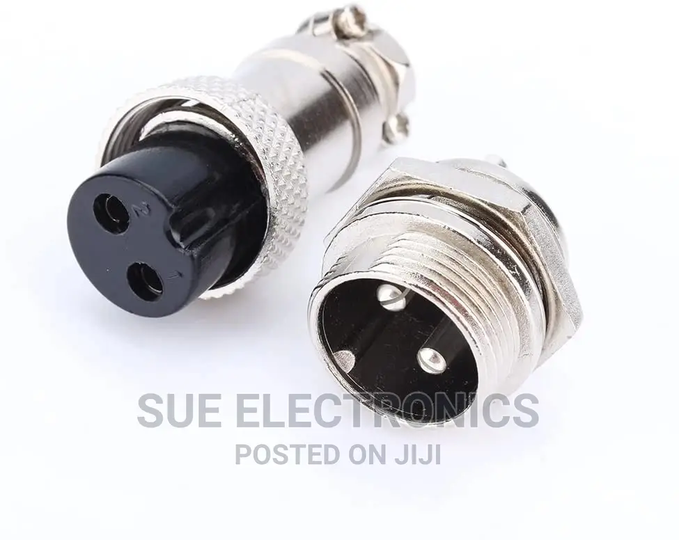 2 PIN Thread Male Female Panel Metal Aviation