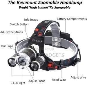 Bright Headlight 3 CREE T6 With Charger for Hiking Camping
