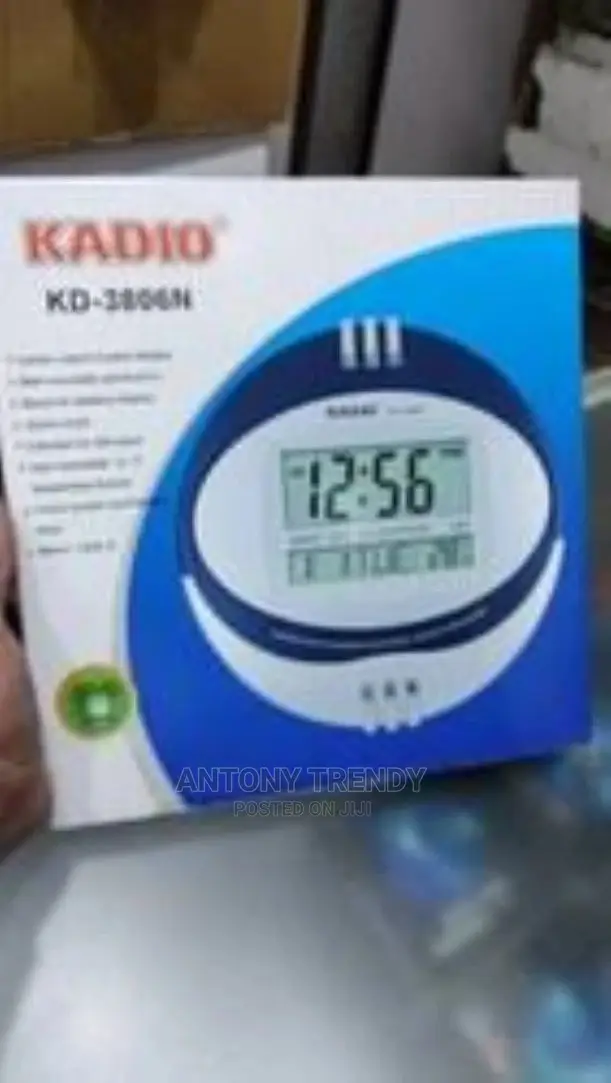 KADIO KD-3806 Large Clock Calendar Temperature Alarm Clock