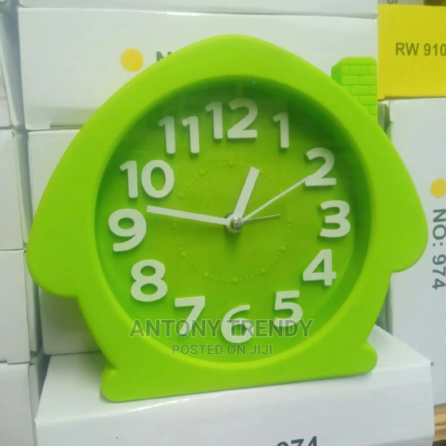 Green Circular Alarm Clocks Vintage.