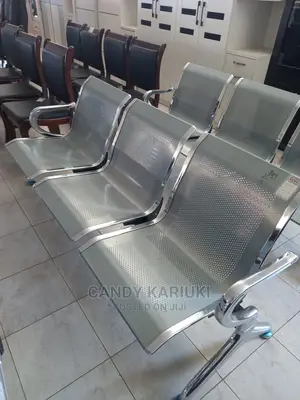 Non Padded Silver Waiting Linked Chair