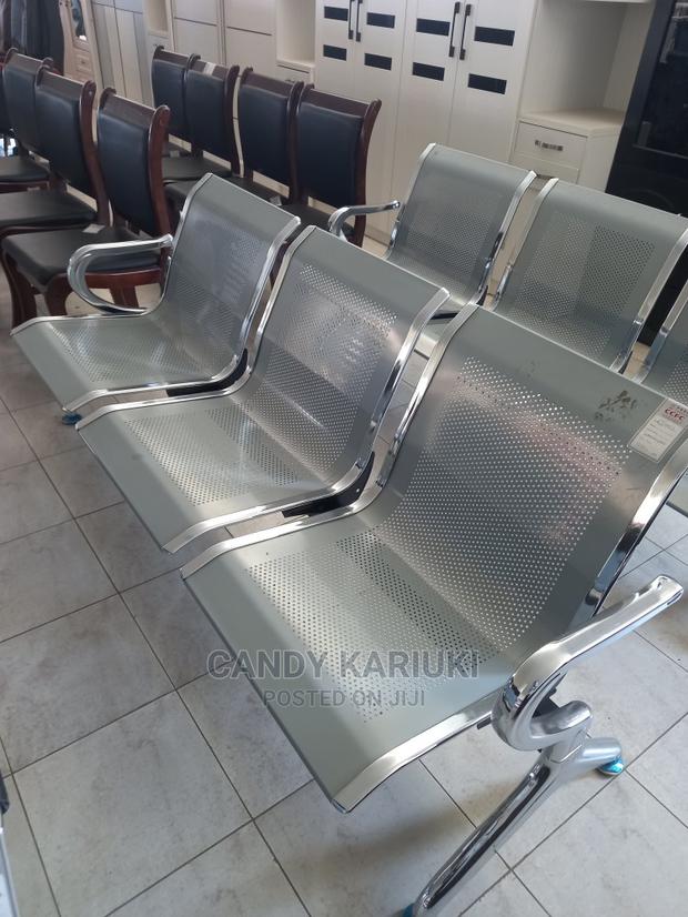 Non Padded Silver Waiting Linked Chair