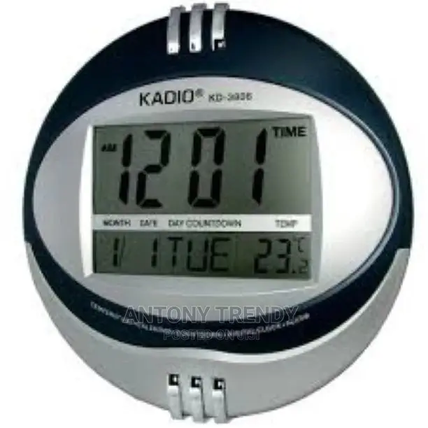 Blue Kadio Digital Wall Clock