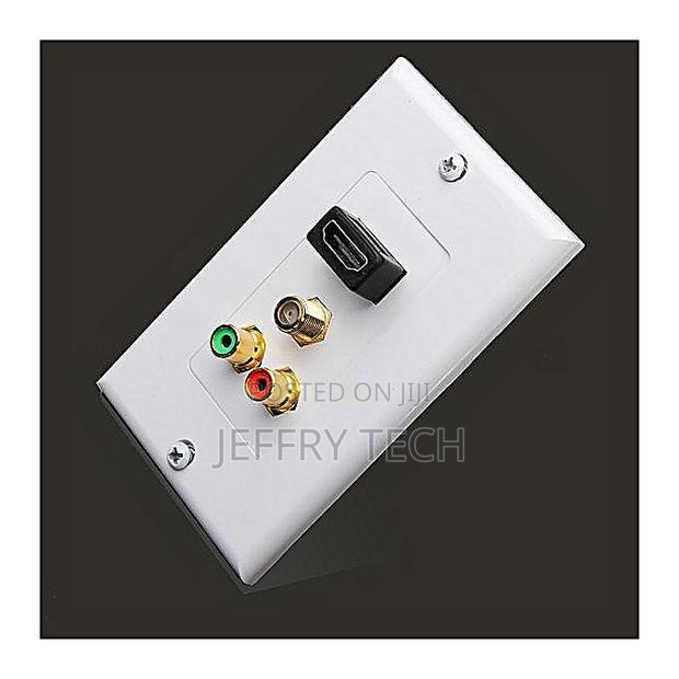 Wall HDMI + TV + 2 RCA Connector AV Socket Panel/Wall Plate