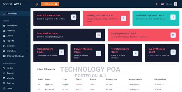 Courier System - main view