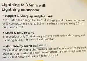 Lightning to 3.5mm Jack Pin With Lightning Connector