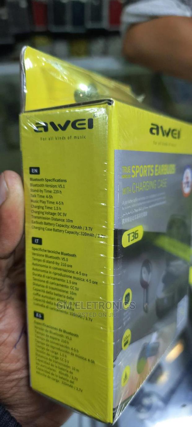 Awei T36 TWS Wireless Earbuds With Mic. - thumbnail 2