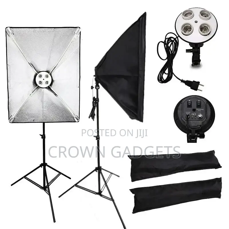 2 Pcs 50x70cm Lighting Four Lamp Softbox Kit