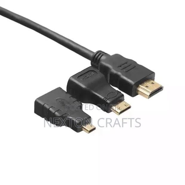 Mini HDMI to HDMI Cable, Micro HDMI to HDMI Cable 3in1 HDTV - thumbnail 2