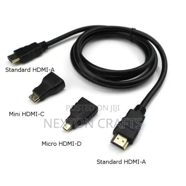 Mini HDMI to HDMI Cable, Micro HDMI to HDMI Cable 3in1 HDTV