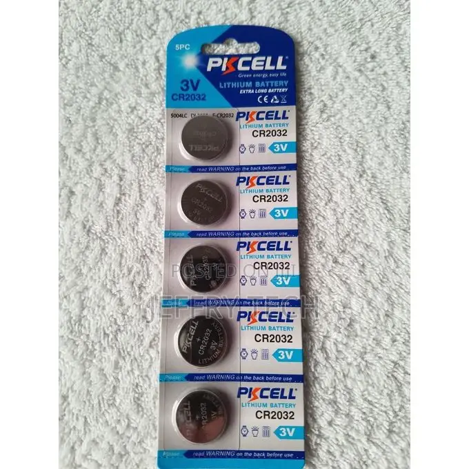 Pkcell CR2032 Lithium Button Cell Coin Battery 3V 5pcs