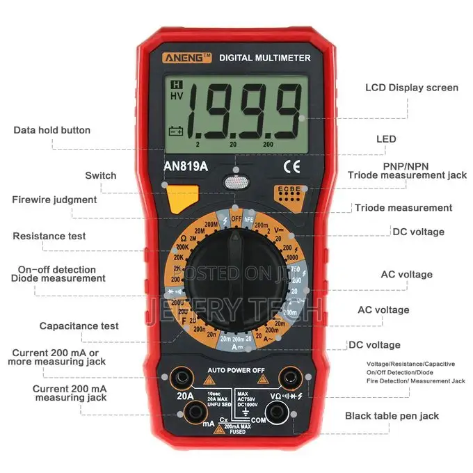Aneng Digital Multimeter AC/DC Voltage Resistance Meter