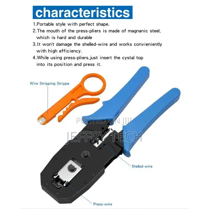 RJ45 Network Crimping Tool, Cable Tester, Stripper