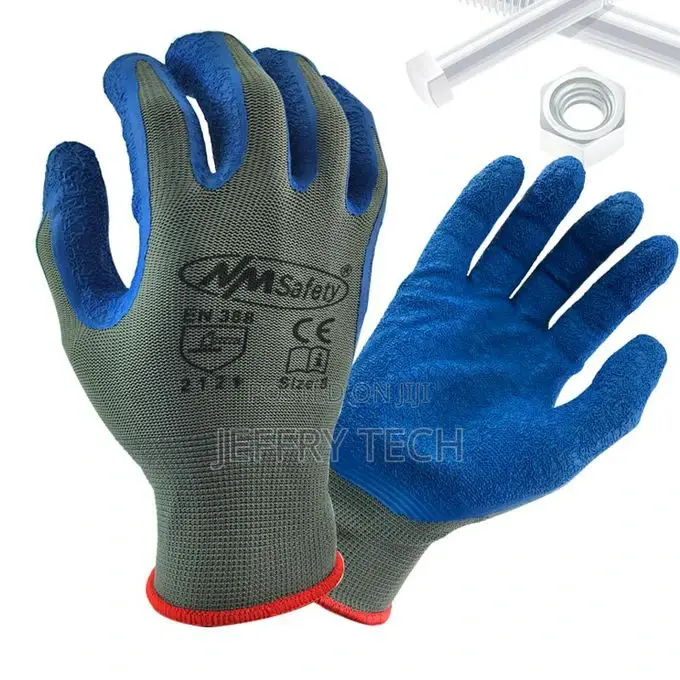 Textured Rubber Industrial Safety Gloves 1pair