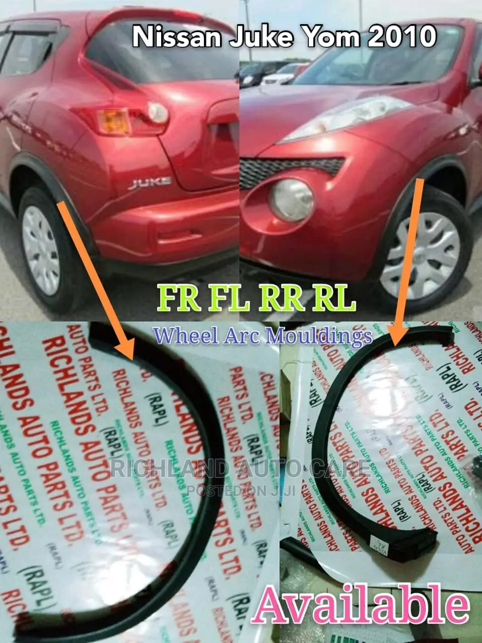 Wheel Arcs - Honda CRV Re3 Nissan Juke 2010 Mazda Cx5