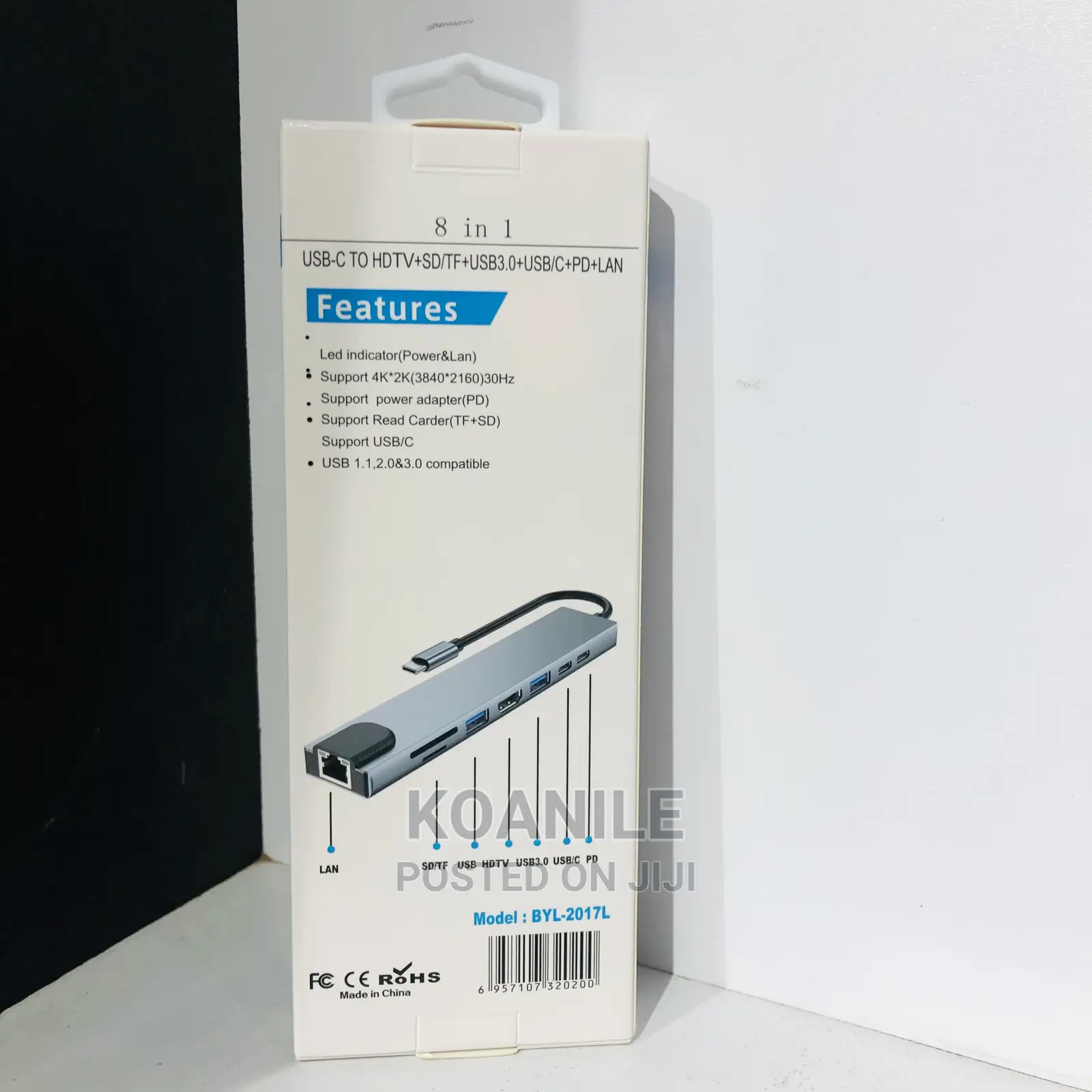 8 in 1 Type C USB Hub. USB-C Adapter