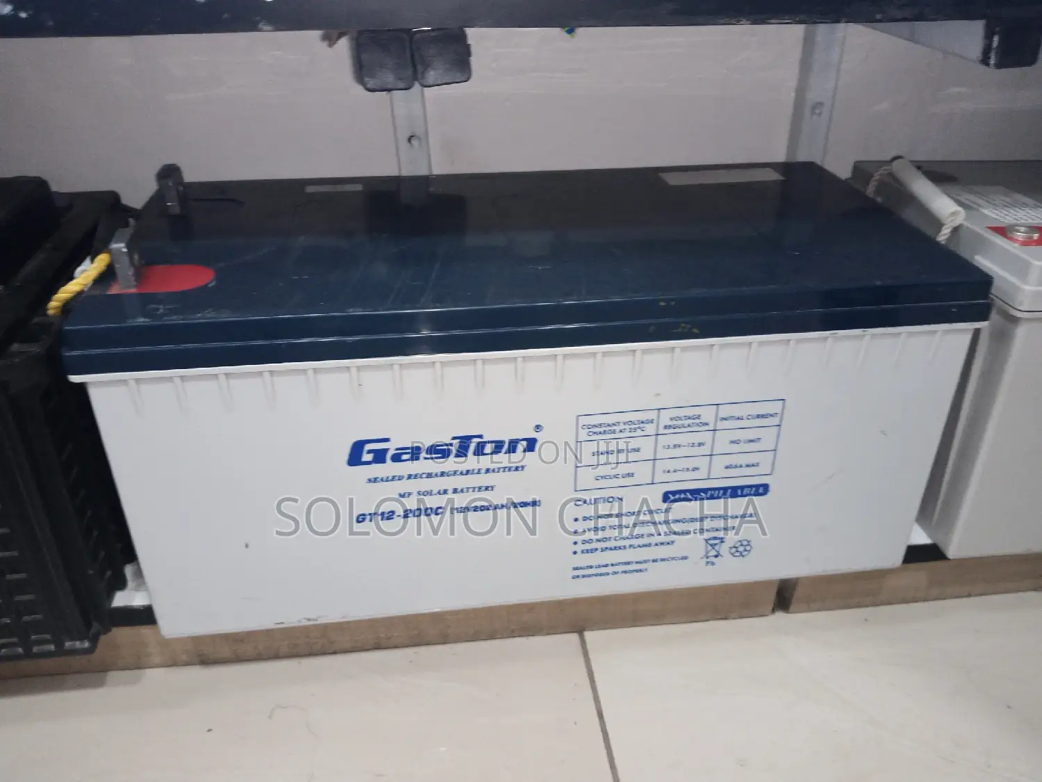 Gaston Rechargeable Solar Battery 200AH 12v/20hr