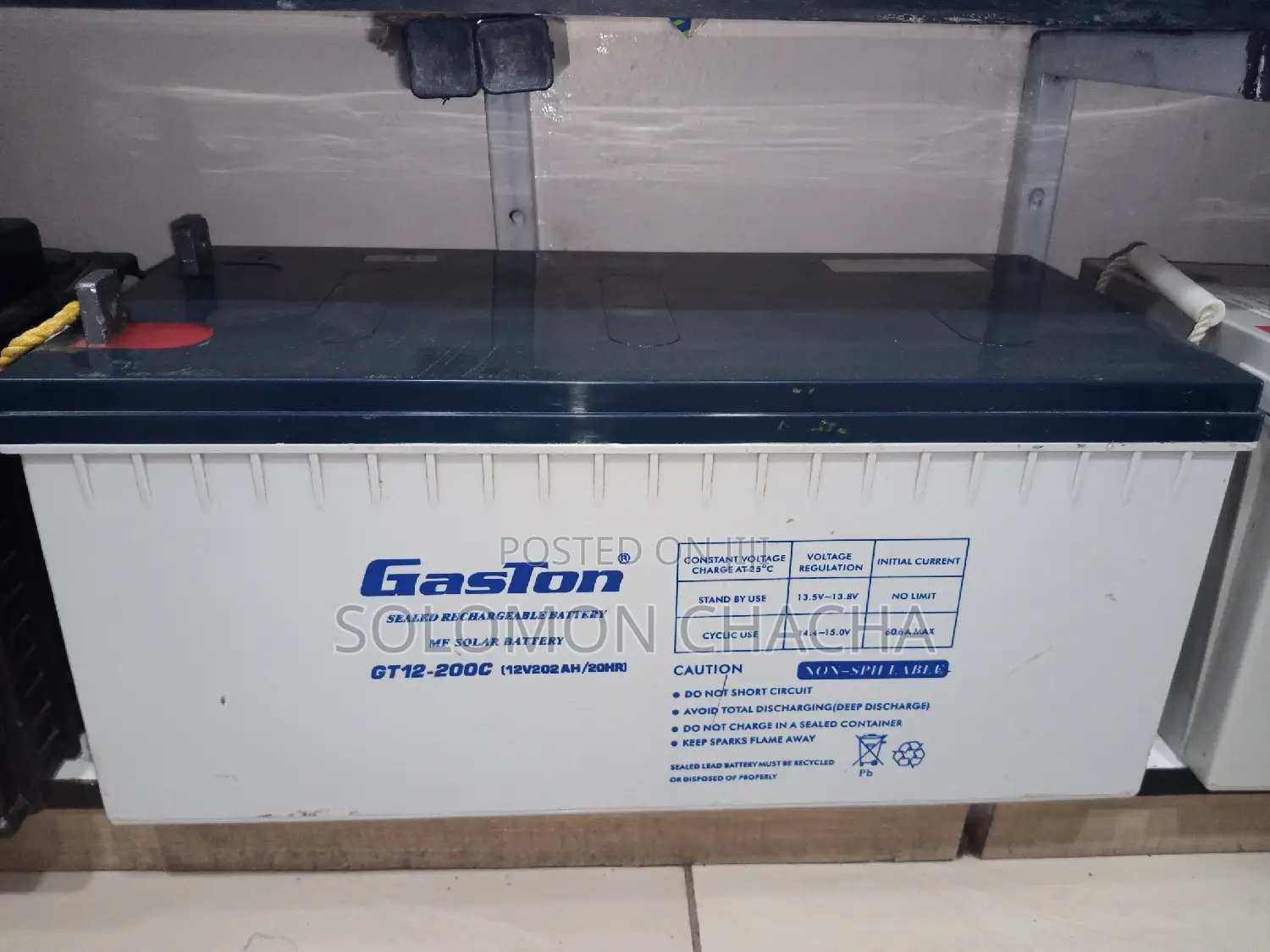 Gaston Rechargeable Solar Battery 200AH 12v/20hr