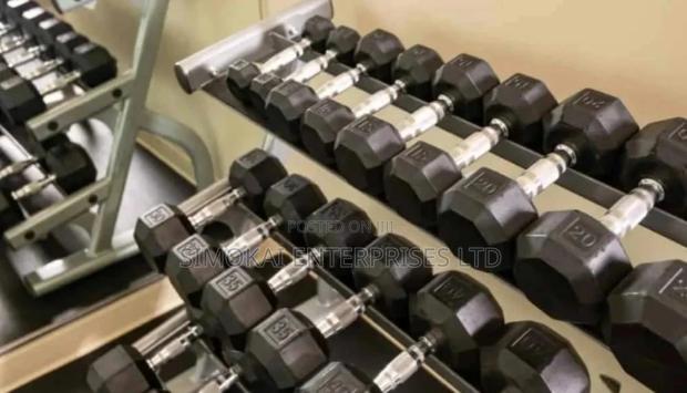 Barrel Handle Hex Dumbells 01 - main view