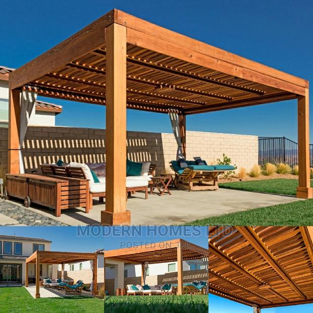 Modern Fat Wood Pergola