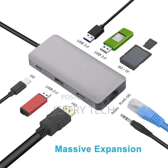 9 in 1 Hub Type-C to Ethernet