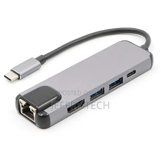 USB-C/Type-c to HD 4K HDMI + RJ45 + USB 3.0 + USB 2.0 + PD 5