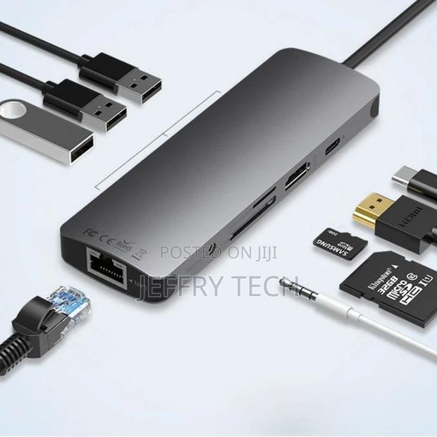 9 in 1 Type-C to USB 3.0+ Gigabit Ethernet Port + HDMI + TF