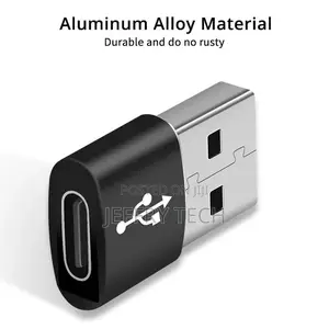USB-C / Type-C Female to USB Male Aluminum Alloy Adapter(Bla